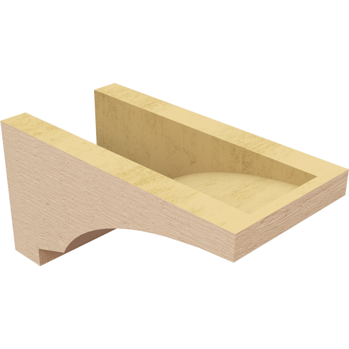 5"W x 10"D x 5"H Wide Moab Rough Cedar Woodgrain TimberThane Corbel, Primed Tan
