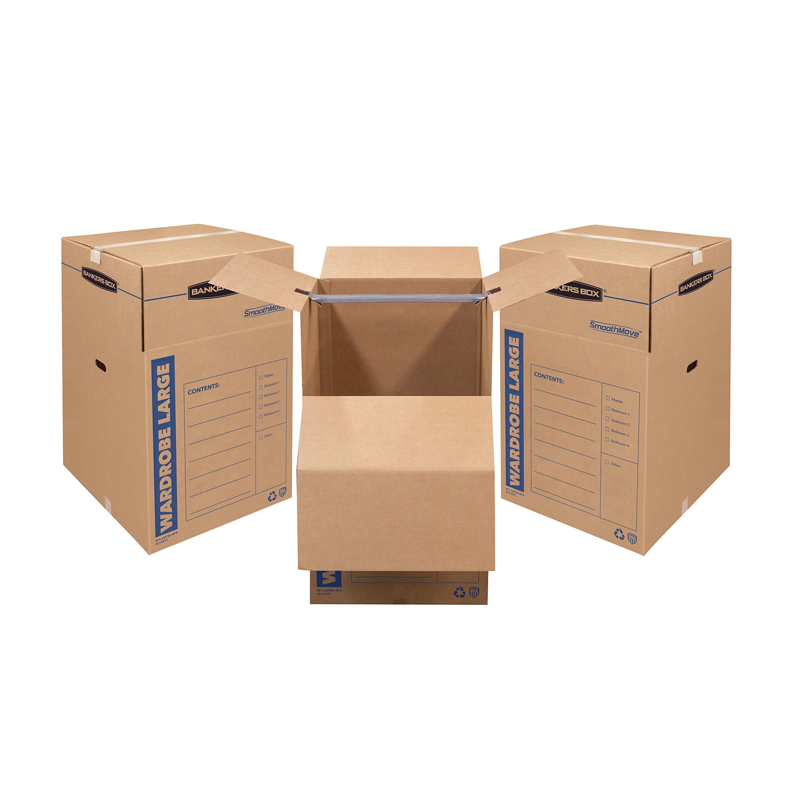 Tall Wardrobe Moving Boxes 24 x 24 x 40 Inches 7711001 3 Pack