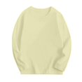 thumbnail image 4 of Yindaity Boys Long Sleeve T-Shirt Solid Basic Crewneck Shirt (Light Yellow,6-7 Years), 4 of 4