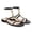 Black, variant on YDN Women Open Round Toe Metal T-Strap Flats Ankle Strap With Buckle Chunky Heel Sandals Party Wedding Summer Shoes Size 12 Black