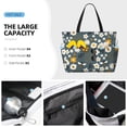 thumbnail image 3 of Xecao Flowers and Bee for versatile beach bag for women includes zipper pockets and waterproof material, ideal for vacations and adventures., 3 of 7