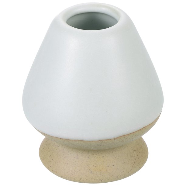 Soporte de Cerámica Uxcell para Chasen 65mm Soporte para Batidor de Matcha Set de Té Soporte para Chasen de Té Matcha Gris Blanco