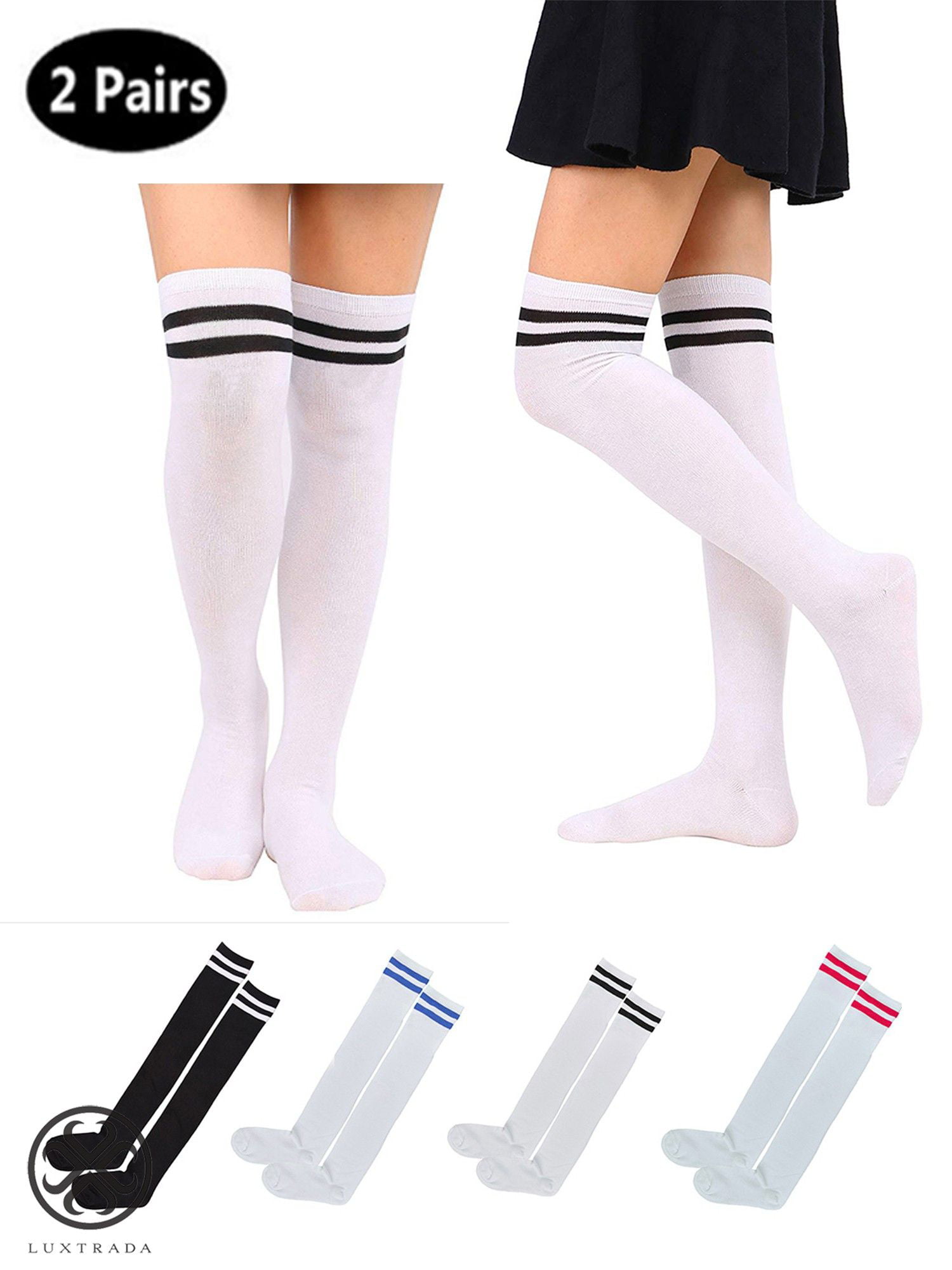 Women Girls Warm Knit Over Knee Thigh High Stockings Knitted Tights Long Socks