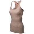 thumbnail image 3 of FashionOutfit Women's Basic Solid Ribbed Racerback Sleeveless Tank Tops, 3 of 4