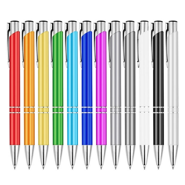 Bolígrafo telescópico de metal negro | Pluma de escritura portátil retráctil para oficina | Tinta recargable suave de 2 ml | Compacto y Duradero | Diseño profesional, unisex y elegante
