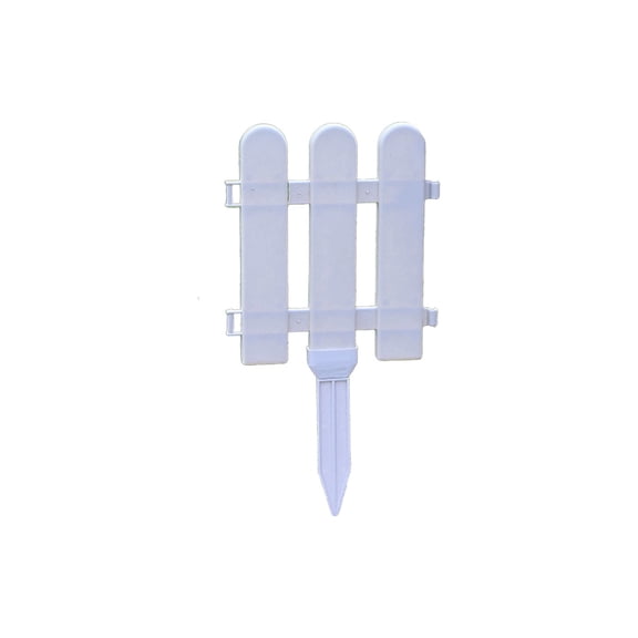 A Garden Fence Small White Plastic Edging With Ground Studs For Flower Beds Yard Borders Driveways Paths Lawn Decoration