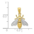 thumbnail image 3 of Real 14kt With Rhodium Bee Pendant; for Adults and Teens; for Women and Men, 3 of 3