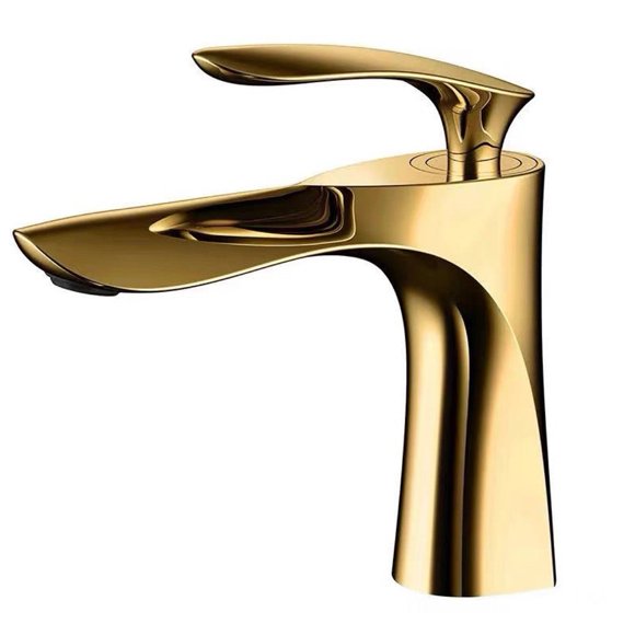 Allume Bathroom Faucet Single Hole Modern Vanity Faucet Single Handle Bathroom Sink Faucet Stainless Steel Brass Finish