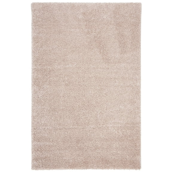 SAFAVIEH Solo Dulcibella Solid Plush Shag Area Rug, Beige, 5'1" x 7'6"