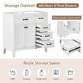 thumbnail image 6 of 36 Inch Bathroom Vanity Base Only, Single Bathroom Vanity Base with Two Door Cabinet and Three Drawer, Bathroom Vanity Cabinet Without Sink, Solid Wood Frame (White), 6 of 9
