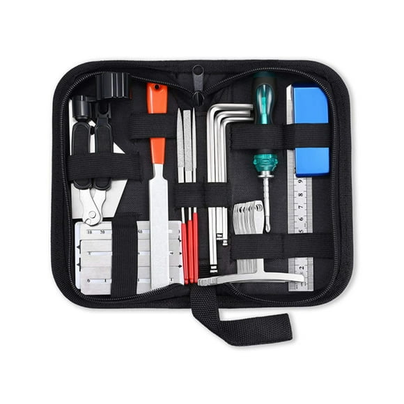 Yuarrent Herramientas de reparación de guitarra compactas y fáciles de transportar para músicos en marcha, juego completo de herramientas Accesorios para instrumentos musicales