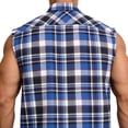 thumbnail image 3 of Chiccall Flannel Plaid Sleeveless Shirts for Men Casual Button Down Western Muscle Vest with Pocket, 3 of 8