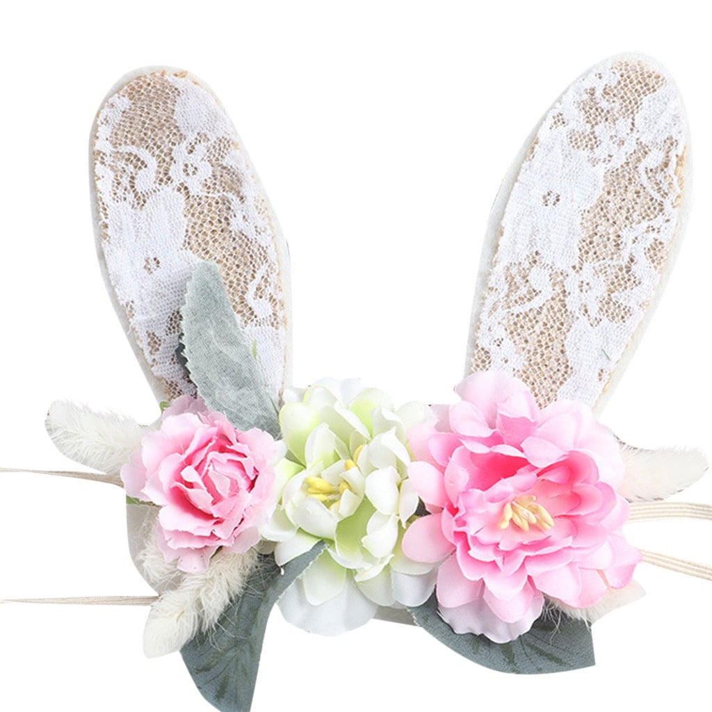 Girls baby shower Flower double Lace Princess hair headband head band Party PROP 