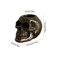 thumbnail image 3 of 4.1 Inch Halloween Skeleton Candlestick Holder - Resin Skull Candle Stand for Tabletop, Mantel & Entryway Decor, Gothic Party Centerpiece, 3 of 6