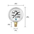 thumbnail image 5 of Zenport LPG3000-1PK Glycerin Liquid Filled Pressure Gauge, 3000 PSI, 5 of 5