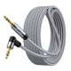 thumbnail image 1 of Hftywy Cable auxiliar Cable de audio de 50 pies y 3,5 mm Cable auxiliar trenzado de nailon en ángulo recto de 90 grados Cable de audio Cable auxiliar macho a macho de 3,5 mm para auriculares de automó, 1 of 1