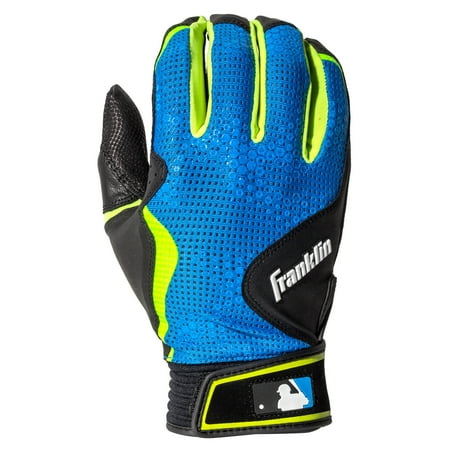 UPC: 0025725447244 | Franklin Sports Freeflex Series Batting Gloves Black/Electric Blue Adult Small