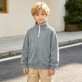 thumbnail image 5 of Kids Half Zip Sweatshirt Trendy Mock Neck Long Sleeve Pullover Tops Loose Fit Casual Sweatshirt for Boys and Girls Sizes 3-14Y, 5 of 10