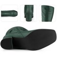 thumbnail image 3 of DARING DIVA Women's Slouch Square Toe Chunky Heels Knee High Boots Dark Green 9.5, 3 of 5