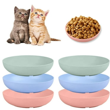 cat food bowl,cat bowls, 5.5 Inch Shallow Cat Food Dish Wide Cat Wet Feeding Bowls, Pet Plates for Kittens and Short Legged Cat