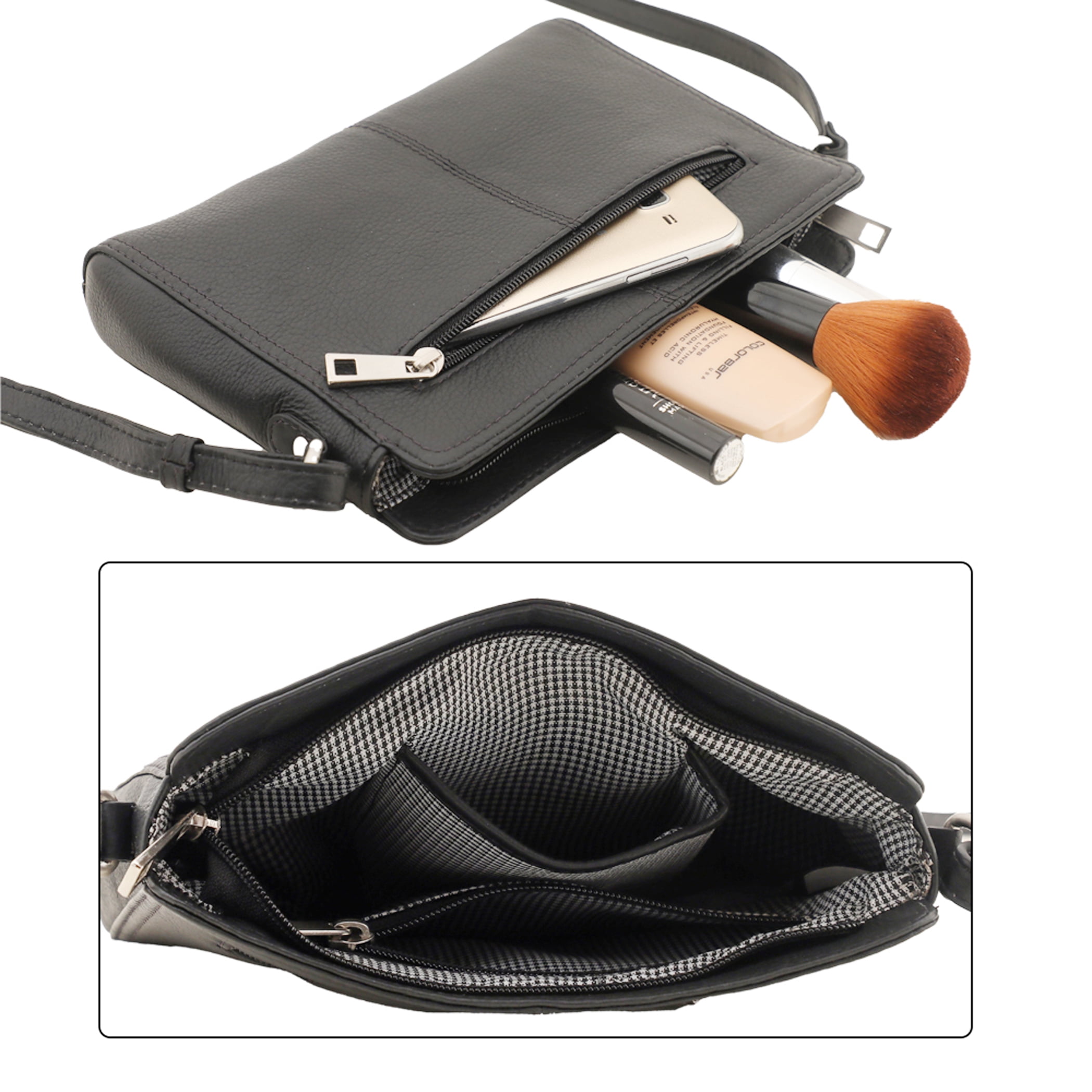 Leather Crossbody Purses For Women- Small Shoulder Handbag With Adjustable Strap