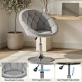 thumbnail image 5 of Alden Design Modern Tufted Adjustable Barrel Swivel Accent Chair, Gray Velvet, 5 of 9