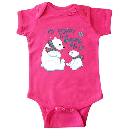 

Inktastic My Poppy Loves Me- cute polar bears Gift Baby Boy or Baby Girl Bodysuit