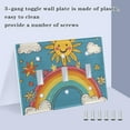 thumbnail image 3 of Yayeee Toggle Light Switch Wall Plate 2-Gang 4.56"x4.48" Decorative Outlet Cover, Rainbow with Stars, 3 of 7