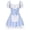 Blue, variant on Moggemol Women's Maid Costume Miss Muffet Gingham Dress Halloween Party Cosplay Fancy Outfit Clubwear Pink XXL