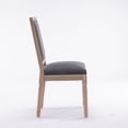 thumbnail image 3 of Contemporary Upholstered Antique Painting Linen Dining Chairs, Retro Dining Chairs with Rustic Wood Legs, Armless Kitchen Chairs with Square Back, Parson Chairs(Gray,Set of 4), 3 of 10