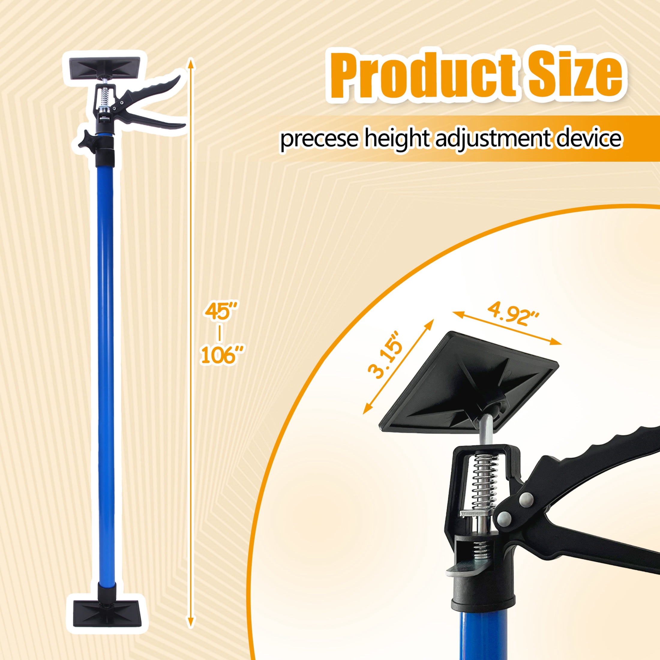 Noble House Outdoor 360° Rotating Adjustable Support Rod Set with Tilt Stand and Non-Slip Pads, Blue, Set of 4