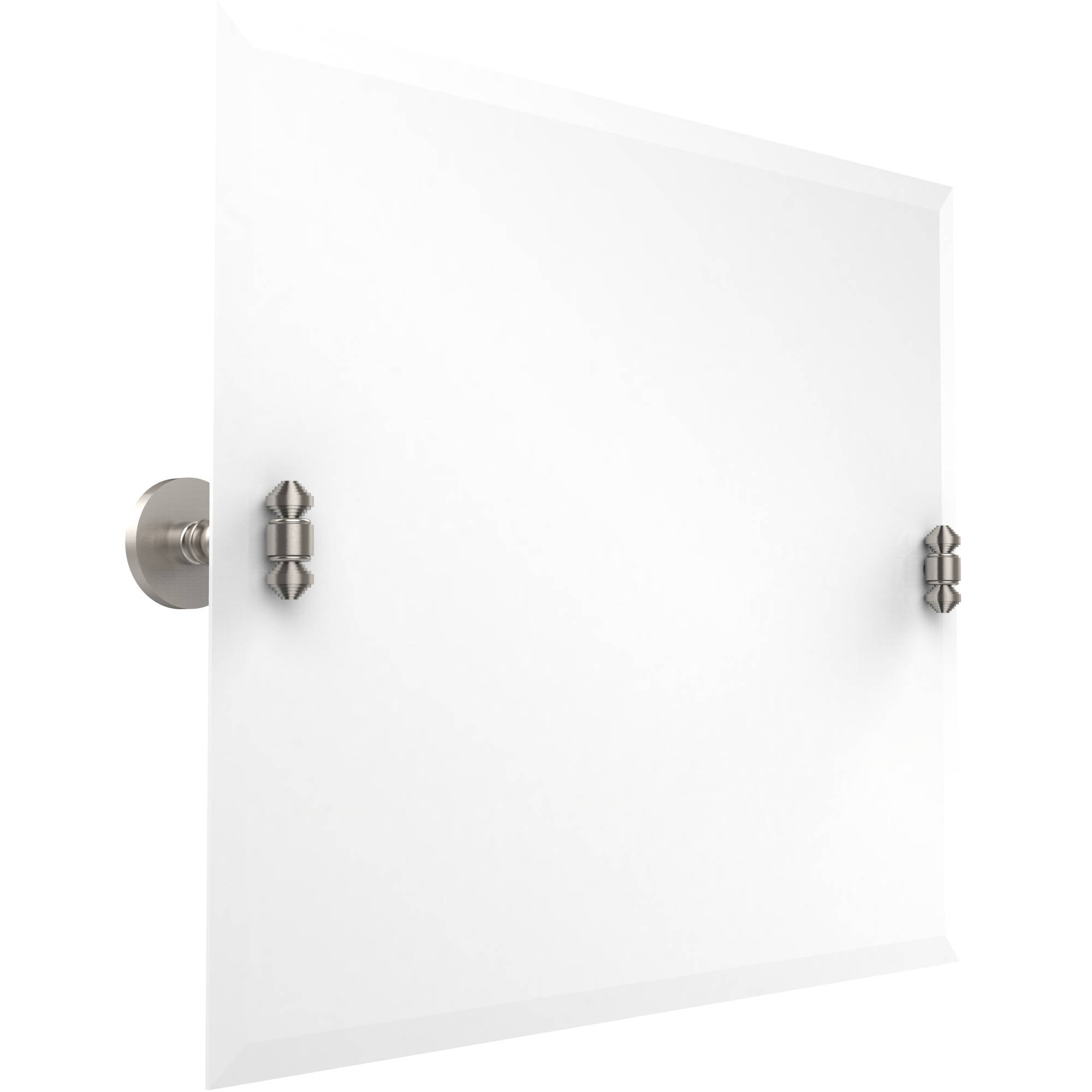 Frameless Landscape Rectangular Tilt Mirror with Beveled Edge in Satin