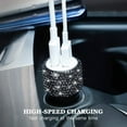 thumbnail image 4 of Dual USB Car Charger, Car Adapter Bling Bling Rhinestones Crystal Car Decorations for Fast Charging Car Decors for iPhone Xs Max X Plus, iPad Pro/Mini, Samsung, 4 of 7