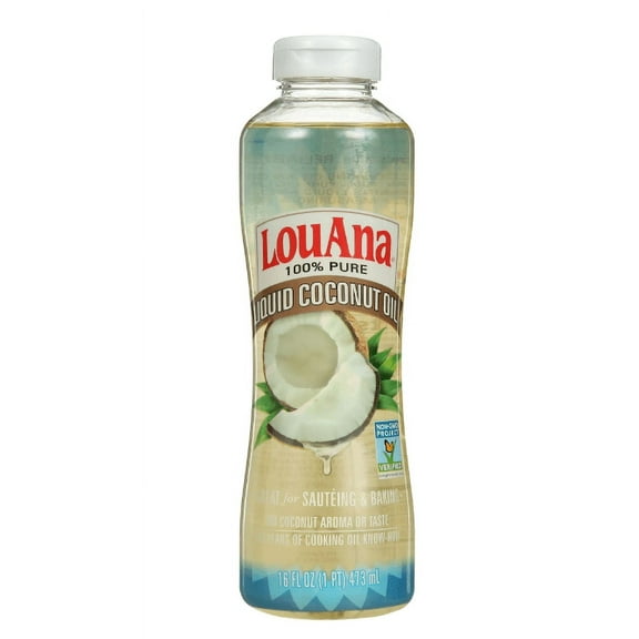 LouAna 100% Pure Liquid Coconut Oil, 16 fl oz (Pack of 2)