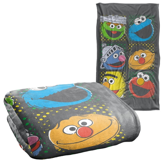 Sesame Street Group Squares Officially Licensed Silky Touch Super Soft Throw Blanket 36" x 58"