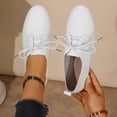 thumbnail image 3 of Rokment Womens Oxfords Dress Shoes for Business Office Work Formal Shiny Leather Pointed Toe Ballet Flat Wingtip Tuxedo Casual Shoes Beige Size 6, 3 of 9