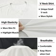 thumbnail image 6 of Ambiloof Men's Slim Fit Muscular V-Neck Casual T-Shirt, Long Sleeve, Stylish Business Top Basic T-Shirt White/L, 6 of 7