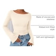 thumbnail image 4 of Remera PRETTYGARDEN Otoño 2025 Crop Top con Mangas Campana Beige XXL, 4 of 9