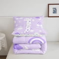 thumbnail image 5 of meiyoeat 3D Cartoon Heart Print King Size Comforter Setspurple Initial Alphabet J Comforters King Size For Girl,Colorful Stars Reversible,3-Piece,1 Comforter And 2 Pillowcases, 5 of 7