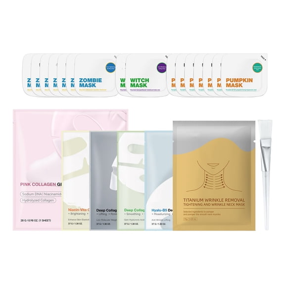 Collagen Face Masks Skincare Set for Women, Hydrating & Moisturizing Face Mask for Skin Care, heet Facial Mask Skincare Gifts Set, Hydrating Nourish for All Skin Types, 6 16Pcs