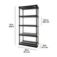 Plano 5Shelf Heavy Duty Plastic Storage Shelves, 73” x 36” x 18