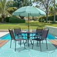 thumbnail image 3 of Moynesa Waterproof Outdoor Rug 5'x8', Reversible Plastic Straw RV Rug for Camping, Outside Patio Area Rug, Indoor Outdoor Portable Mat for Picnic Backyard Balcony Deck, Blue, 3 of 7