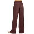 thumbnail image 6 of Simua Women's Casual Pull-on Pant with Elastic Waist High Waist Denim Wide Leg Palazzo Pants Jeans Trousers Wine,S, 6 of 6