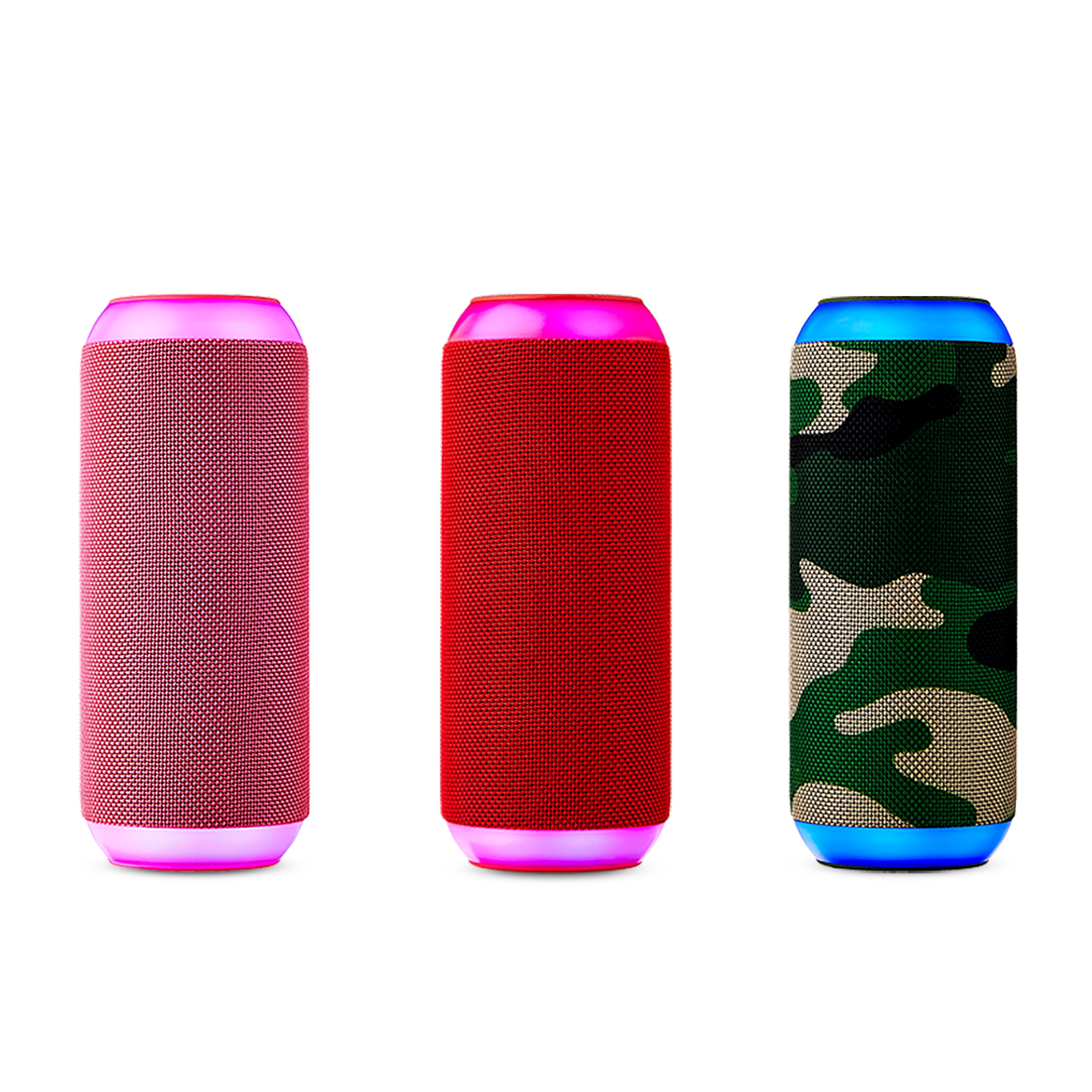 onn. Large Rugged Bluetooth Portable Speaker with LED Lighting, Pink, AAPNK100081914  (图5)