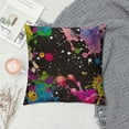 thumbnail image 2 of GOSMITH Throw Abstract Graffiti Pillow Cover Colorful Neon Paint Splatters on Black Square Decorative Throw Pillow Cushion Case for Home Couch Living Room Bed Sofa Car Pillowcase, 2 of 5