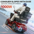 thumbnail image 5 of THLAND Heavy Duty 4 Wheel Mobility Scooter for Seniors & Adults, 500 lbs Capacity, Electric Powered Chair with 1000W Motor, All-Terrain Fast Travel, 30 Miles Long Range Battery, Bluetooth Speaker, 5 of 12