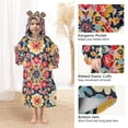 thumbnail image 3 of FORMRS Wearable Blanket Hoodie with Sleeves for Kids Cozy Flannel Sweatshirt, Colorful Floral Pattern, 3 of 7