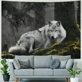 thumbnail image 4 of BCIIG  Wolf Wall Decor Forest Lone Wolf Fabric Tapestry Throw Dorm Bedroom Art Home Decor Tapestry Wall Hanging 40x60inch, 4 of 6