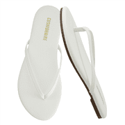 Cushionaire Cruise Lightweight Minimalist Womens Flip Flops - Comfortable Beach Sandals for Women with Cushioned Footbed & Flexible Slip On Design, Casual Vacation Essentials