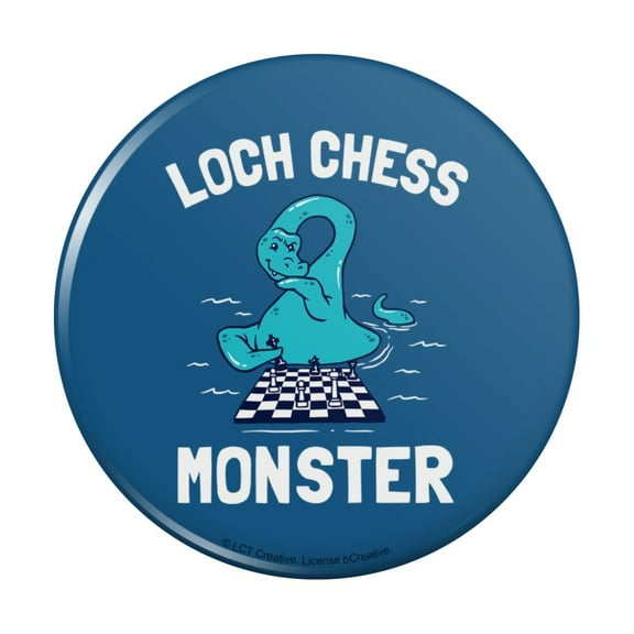 Loch Chess Monster Lochness Funny Humor Pinback Button Pin